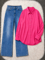 Button-Down Shirt & Wide-Leg Jeans Pack of Two