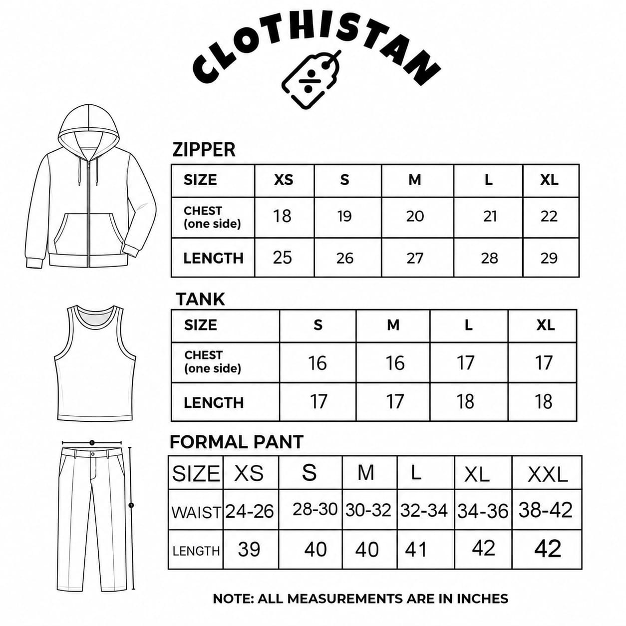 Zipper hoodie, Brown Tank top and Brown Formal Pants as pack of three